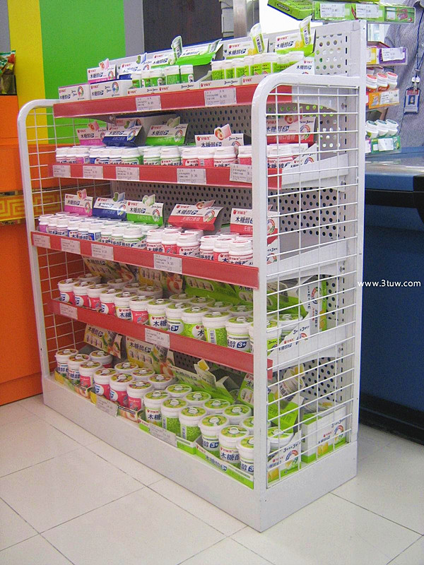 Wire mesh back shelf 6